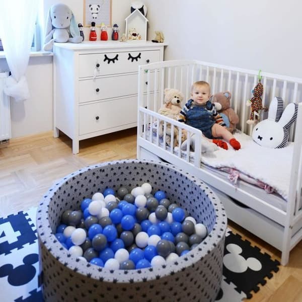 Ball Pool - Ball Structure - KiddyMoon - ljusgrå - 90x30cm/200 bollar
