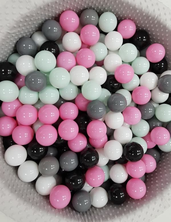 Grå PU-skumballgrop med 200 bollar - Säker inomhus/utomhuslek för barn