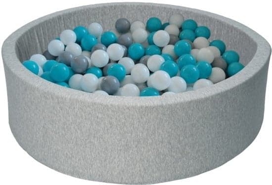300 Kuglebad med vaskbart overtræk & opbevaringspose, 90 cm diameter, sikker skumkant til børn