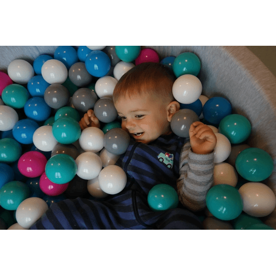 Ball Pit - 150 Bolde - Runde - 90X30 Cm Kuglegrav - Pink, Blå, Gule (Pastel) Bolde