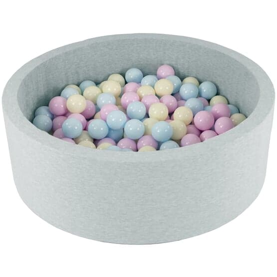 Ball Pit - 150 Bolde - Runde - 90X30 Cm Kuglegrav - Pink, Blå, Gule (Pastel) Bolde
