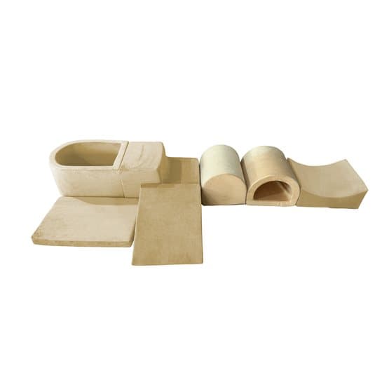Skumlegesæt - 7 stk - Med kuglegrav og 100 bolde - Beige
