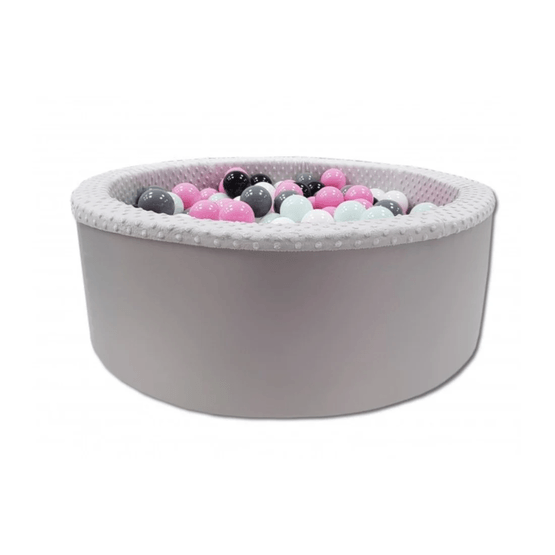 Kuglegrav med 200 bolde - lyserød, hvid, grå og sort - 90 cm diameter - grå