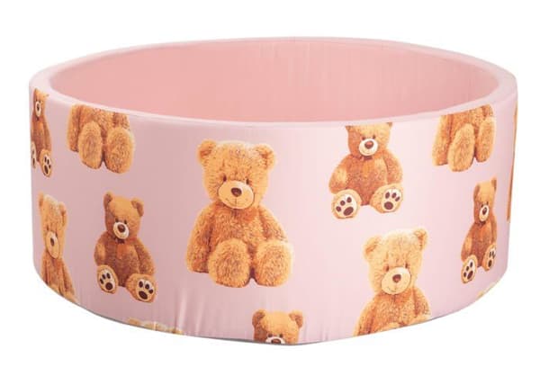 Bollhav - bollstruktur Knorrtoys - 76007 - Bollhav, « Teddy Pink » 150 bollar Grå/Vit/Transparent