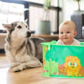 Miniatyrbild 6 av 6: Relaxdays Ball Pit, 50 bollar, lektält, bollar, pop up djungeldjur inomhus HxBxD: 29 x 80 x 80 cm, Grön