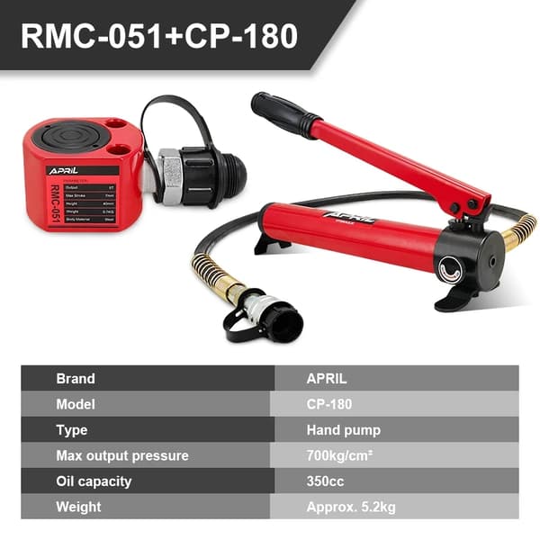 Käsipumppu Hydraulisylinteri, Max 700kg/cm² Painetta, Monipuolinen Öljykapasiteetti,RMC-051 ja CP-180