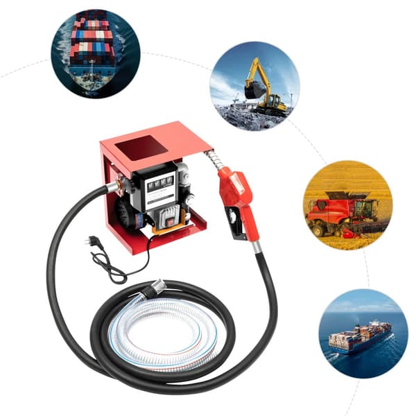 Dieselöverföringspump, 60L/min flödeshastighet, 550W motor, automatisk avstängning,Röd