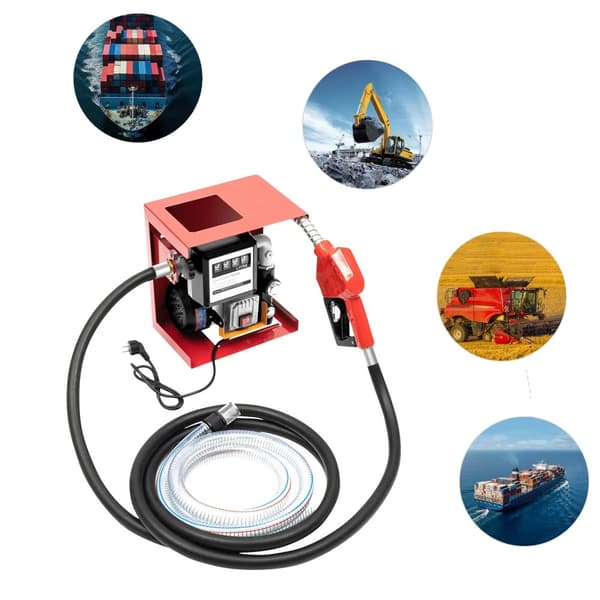 Dieselöverföringspump, 60L/min flödeshastighet, 550W motor, automatisk avstängning,Röd