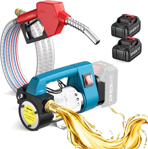 Harjaton langaton diesel-siirtopumppu, tehokas 260W moottori, kestävä metallirakenne,Sininen