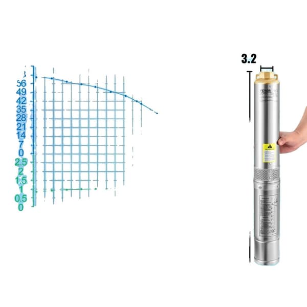 Nedsänkbar vattenpump, rostfritt stål, hög flödeshastighet, hög lyfthöjd, 370W Kontrollbox