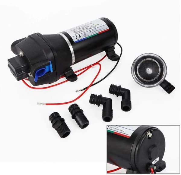 12V Membranvattenpump, 4,5 GPM Flödeshastighet, 40 PSI Tryck,svart, 12V