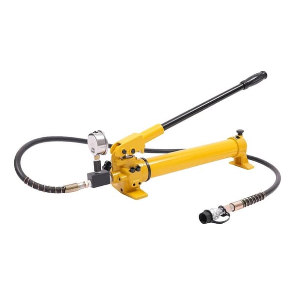 Manuel hydraulisk pumpe, 700 bar tryk, holdbart støbejern, stor 700cc olielager,Gul