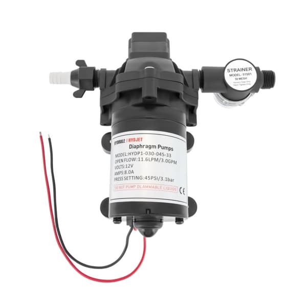 12V Diaphragm Pump, hög flödeshastighet 11,6LPM, tryckinställning 45PSI,12V