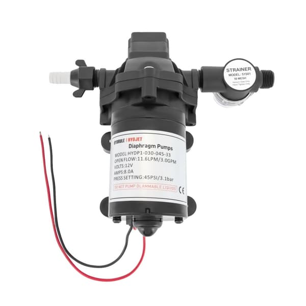 12V Membranpumpe, Høj Flowhastighed 11,6LPM, Trykindstilling 45PSI,12V