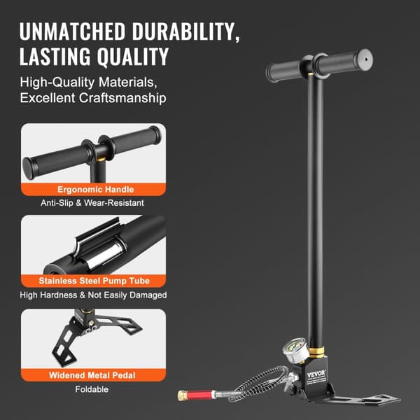 PCP Handpump, inbyggd fuktfilter, hög effektivitet,Svart