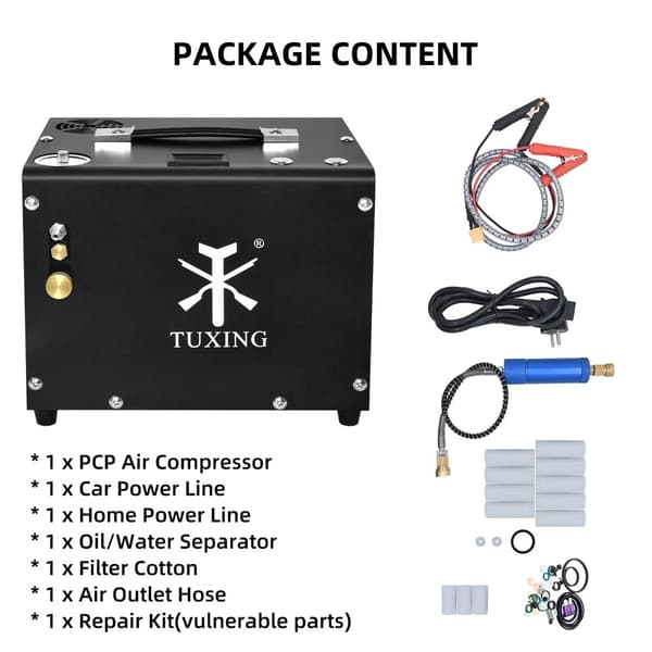 PCP luftkompressor, 4500psi max tryck, inbyggt 12V dränsystem,Automatisk stoppversion, 220V