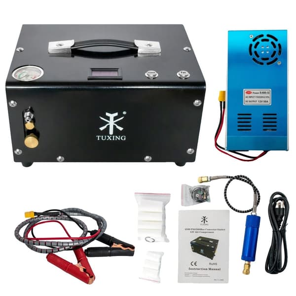 TUXING 4500Psi PCP Luftkompressor, 300Bar Högtryck, Mångsidiga Spänningsalternativ,220V, Allmän version, EU