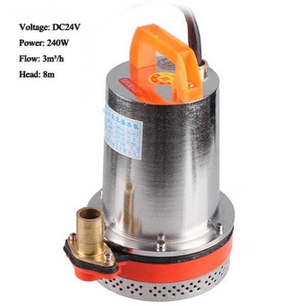 Upotettava vesipumppu, 24V 240W teho, maksimi virtaus 3m³/h,24V