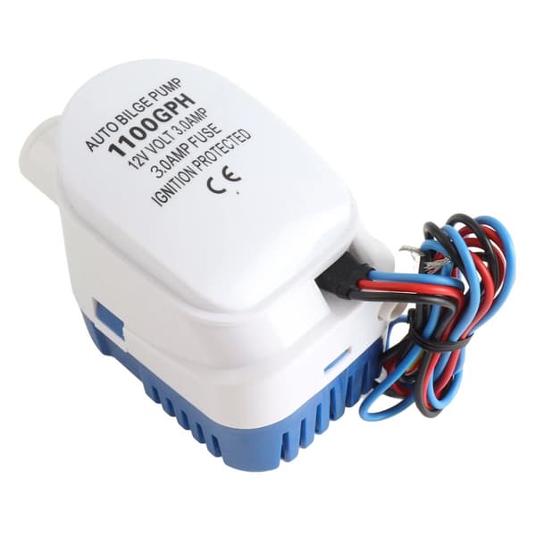 Automatisk Skibspumpe til Bilgevand, 1100 GPH Flow Rate, 12V,12V, EU