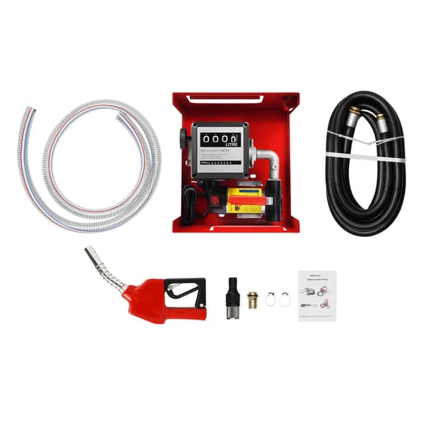 Selvprimende dieselpumpe, 45 L/min flowhastighed, 200 W effekt, 4 m gummislange