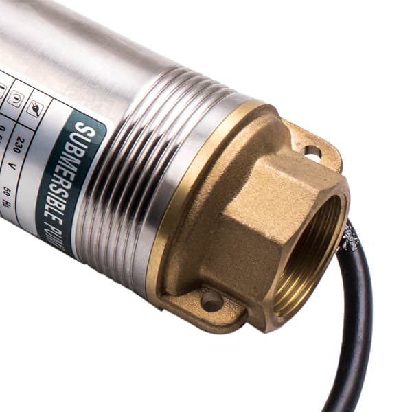 Dybbrøndspumpe, 3800 l/h flowrate, rustfrit stål konstruktion, 39m transportdybde