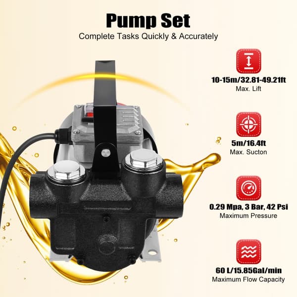 Elektrisk Olieoverføringspumpe, 60 l/min Flow Rate, Selvprimende Design,EU