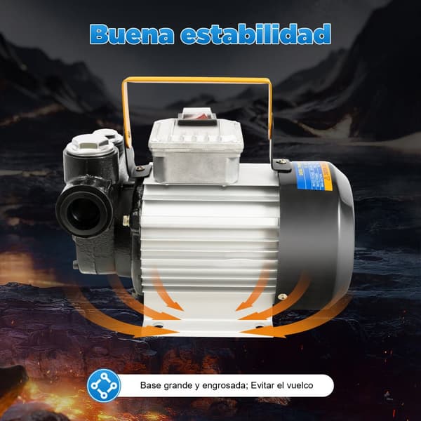 Sähkökäyttöinen öljypumppu, 550W teho, 20-60 L/min virtausnopeus, ergonominen kahva
