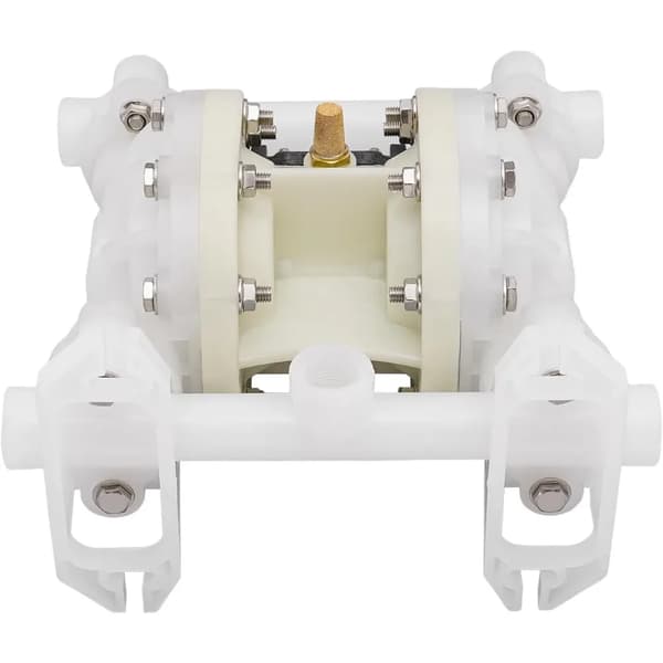 Dubbelmembranpump, 1/2 tum, Max flödeshastighet 2 ton/tim, Låg ljudnivå vid drift,VIT