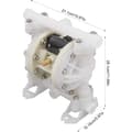 Miniatyrbild 4 av 4: Dubbelmembranpump, 1/2 tum, Max flödeshastighet 2 ton/tim, Låg ljudnivå vid drift,VIT