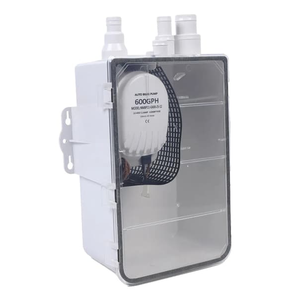 Automatisk bådpumpe, 600 GPH flowkapacitet, 12V system,12V, EU, HVID