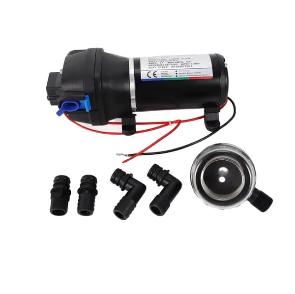 Vandoverførselspumpe, 17 L/min flowhastighed, 28 m maksimal løftehøjde,Sort, EU, 12V