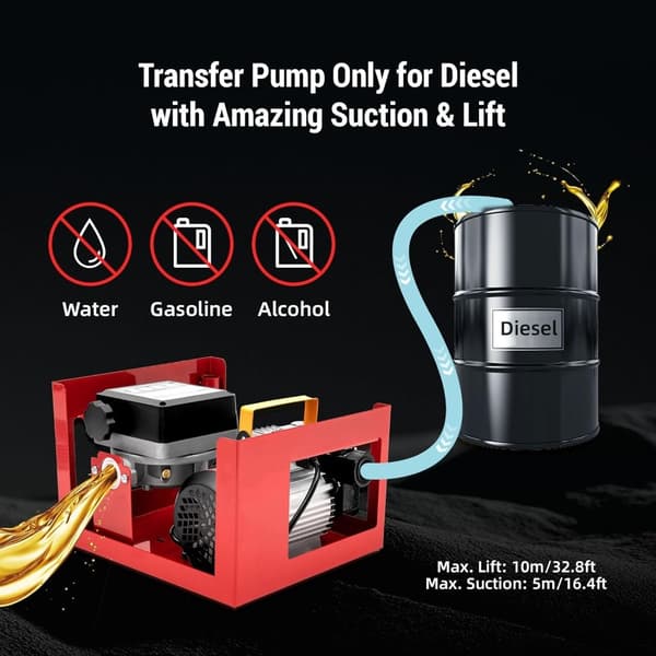 Dieselpumpe, 550 W motor, 60 L/min flow rate