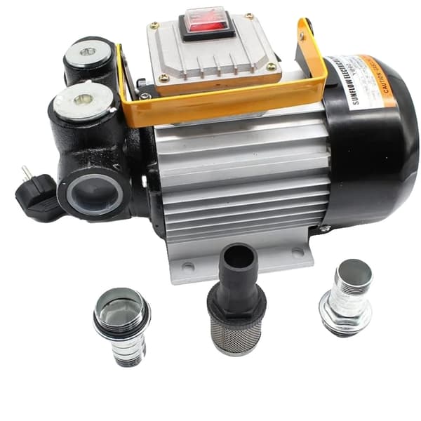 Dieselpumpe, Flow Rate 20-60 l/min, Effekt 550W, Dimensioner 28,5 x 21,5 x 23,5 cm,sort og sølv