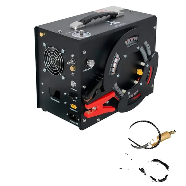 TUXING PCP Luftkompressor, Højtryk 4500 PSI, Bærbar 12V/110V/220V,220V, Sæt tryk