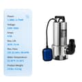 Miniatyrbillede 1 af 2: Kloakpumpe, Max Lift 25 ft, IPX8 -beskyttelse,1300W 1.75HK, EU