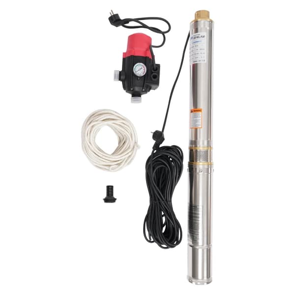 Djupbrunnspump, 750W Effekt, 6300L/h Flödeshastighet,Silver, EU, 220V