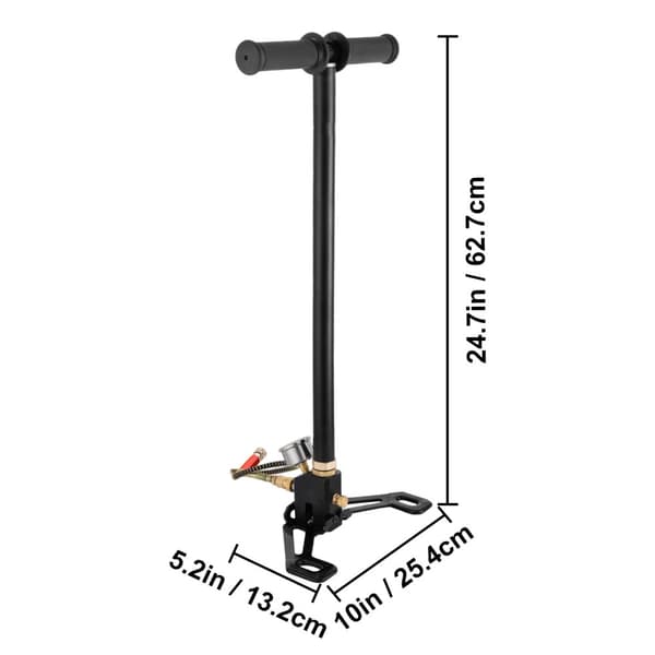 PCP Handpump, 4500 PSI Tryck, Rostfritt Stål Konstruktion,4500 PSI Svart