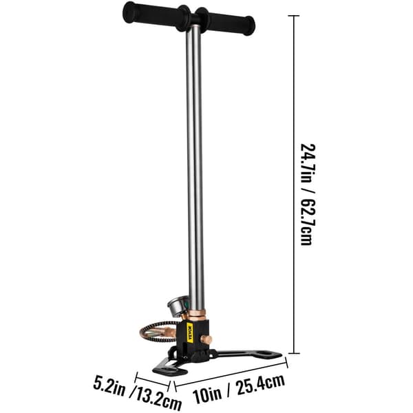 PCP Håndpumpe, 4500PSI Tryk, Rustfrit Stål Konstruktion,4500 PSI Sølv