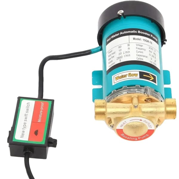 Trykforstærkerpumpe, 90 W effekt, 10 L/min flowhastighed,220V, Blå