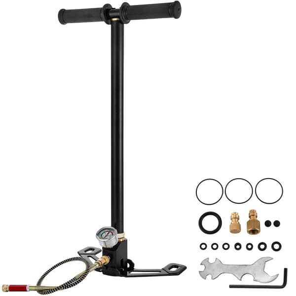 PCP Håndpumpe, 4500 psi, Vandkøling, 8 mm Hurtigkobling,4500PSI Sort