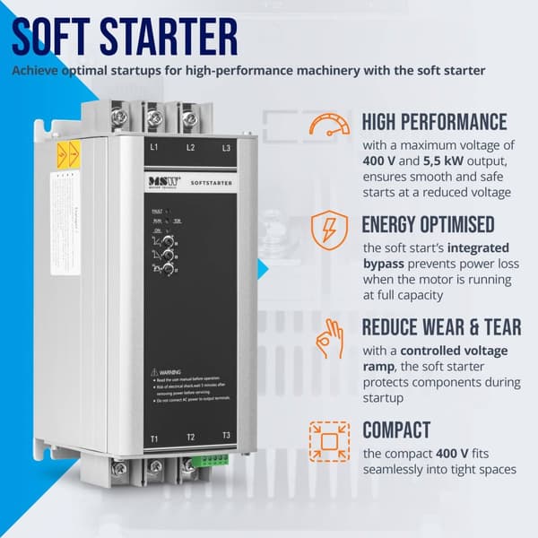 MSW - Mjukstartare - 400 V - 5,5 kW - 13 A