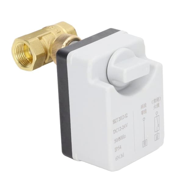 Motoriseret kugleventil 2 leder 2-vejs normalt lukket DN15 messing ABS DC 12V-24V tilbehør