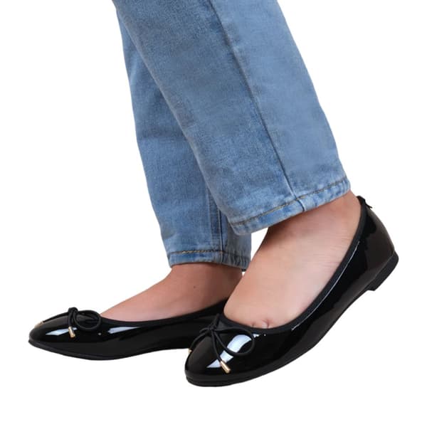 Where's That From Womens/Ladies Bexley Patent Faux Leather Slip-on Flat Pumps