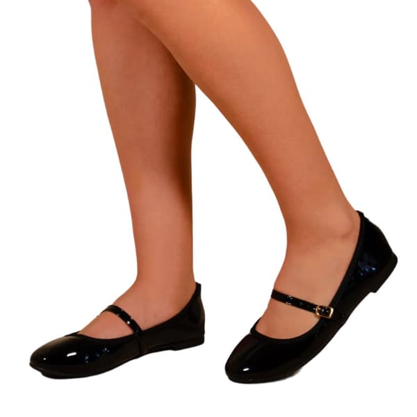 Where's That From Dam/Ladies Josie Ballerina Flats med remmar i konstläder och patent