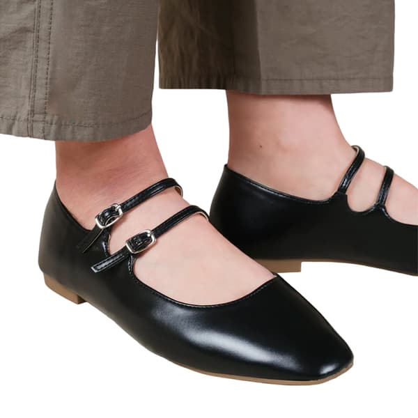 Where's That From Womens/Ladies Detox PU Strappy Ballerina Flats