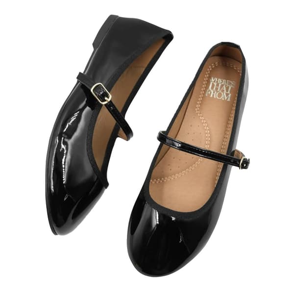 Where's That From Womens/Ladies Josie Straps Wide Ballerina Flats Black 3 UK Wide