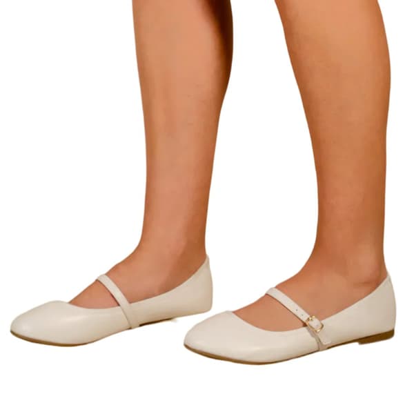 Where's That From Womens/Ladies Josie Straps Wide Ballerina Flats
