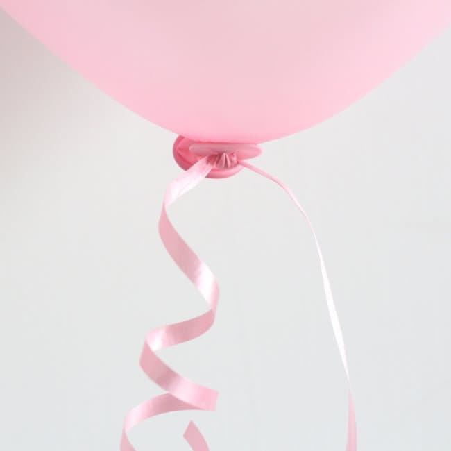 Ballongsnöre med automatisk förslutare Rosa, 10-pack