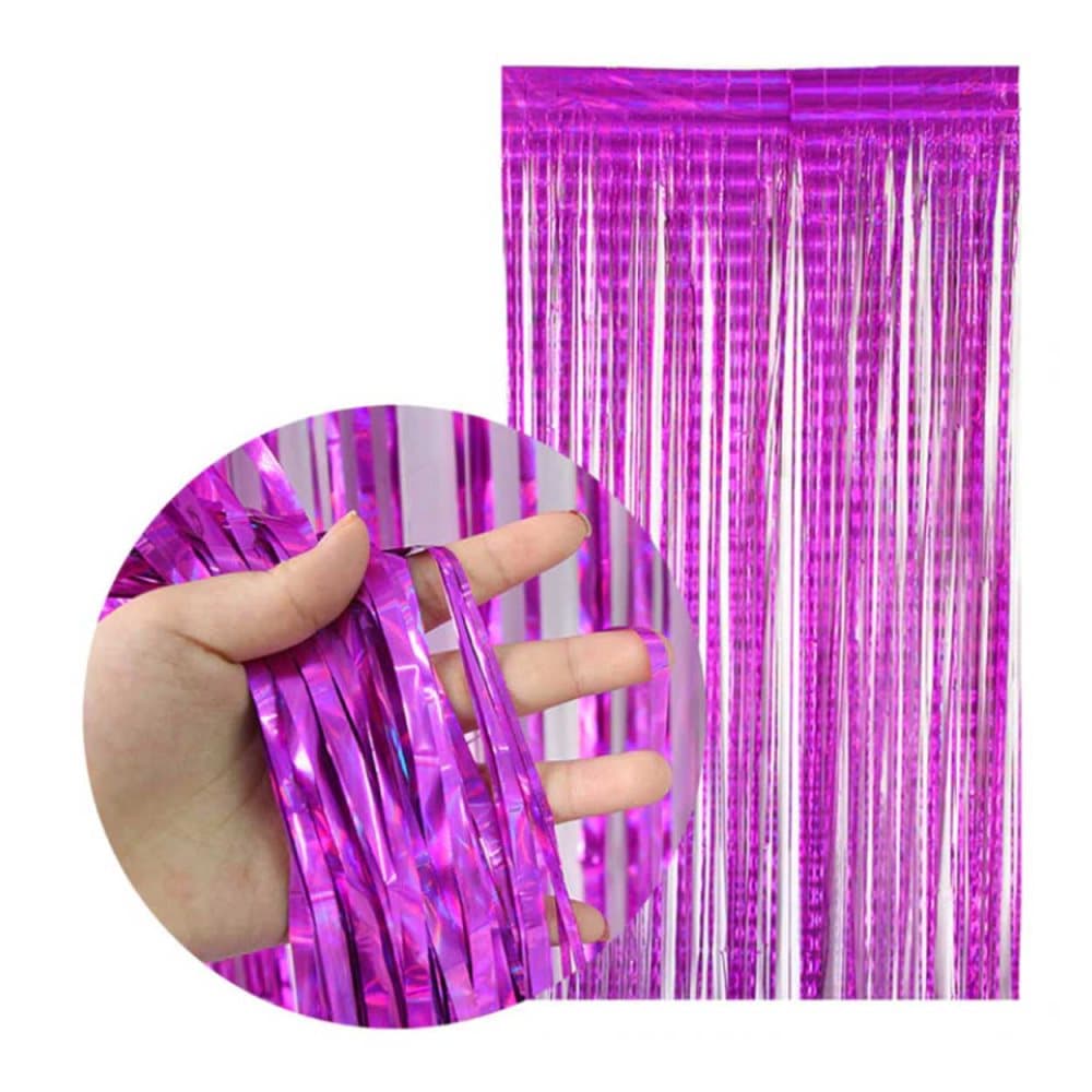 Glitterdraperi Metallic Rosa 3-Pack för Fest Födelsedag