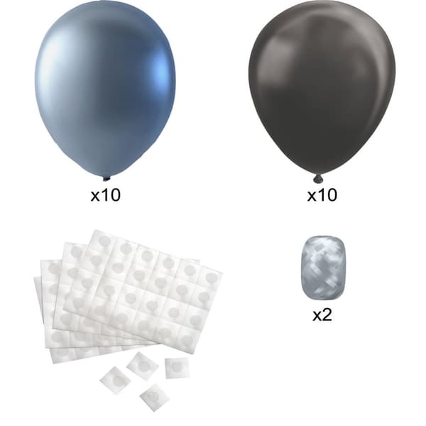 Takballonger - Ballonger för Taket, Babyshower Nyår Silver Svart 1 Set